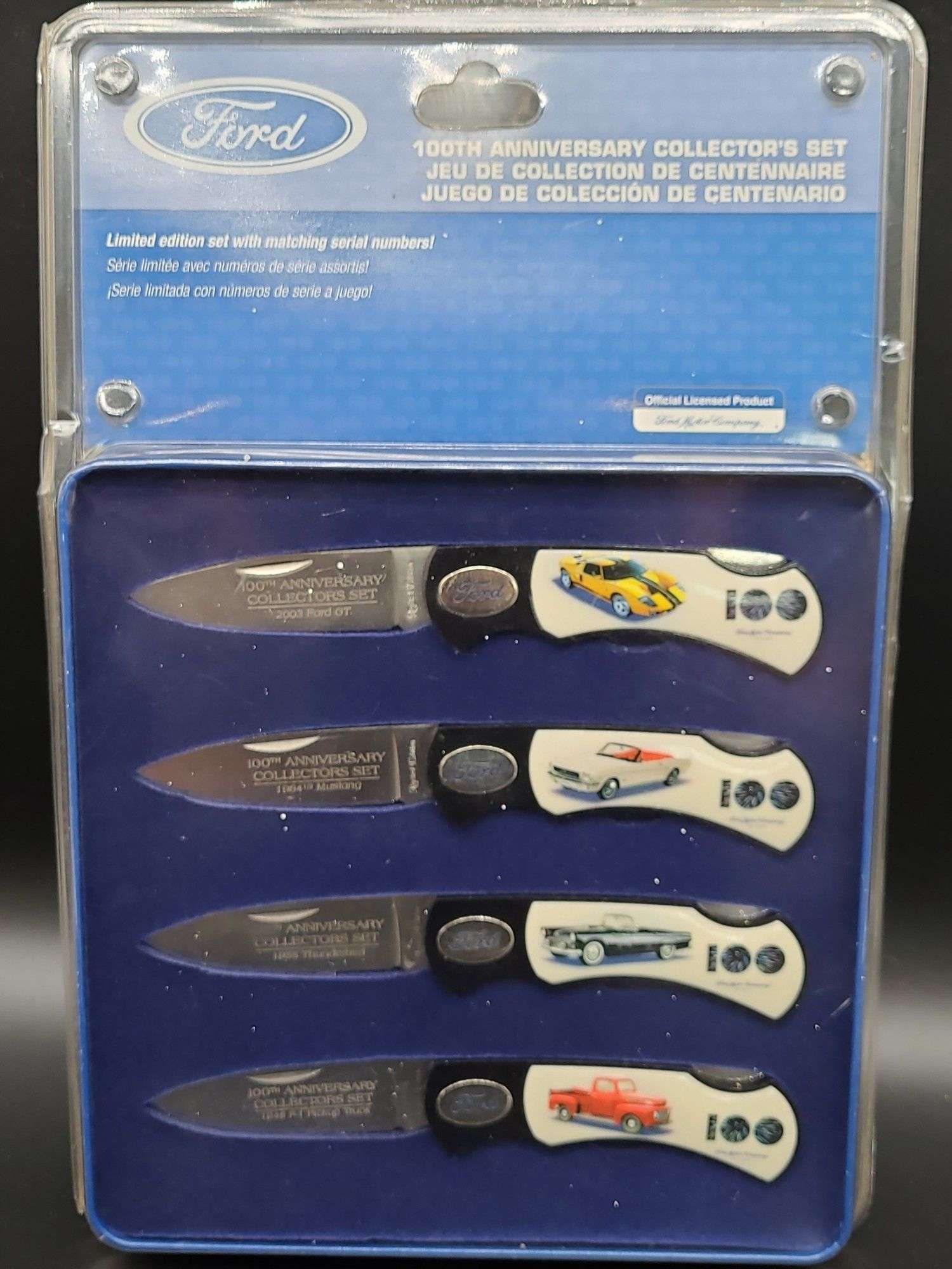 FORD 100TH ANNIVERSARY COLLECTOR KNIFE SET, NIB - Kaufman Realty