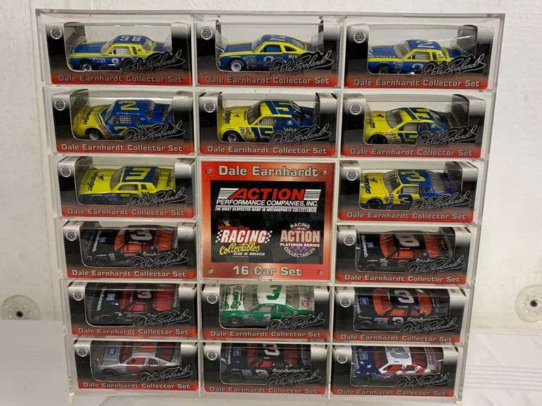Dale Earnhardt 16 car collector set in display stand 1/64 scale