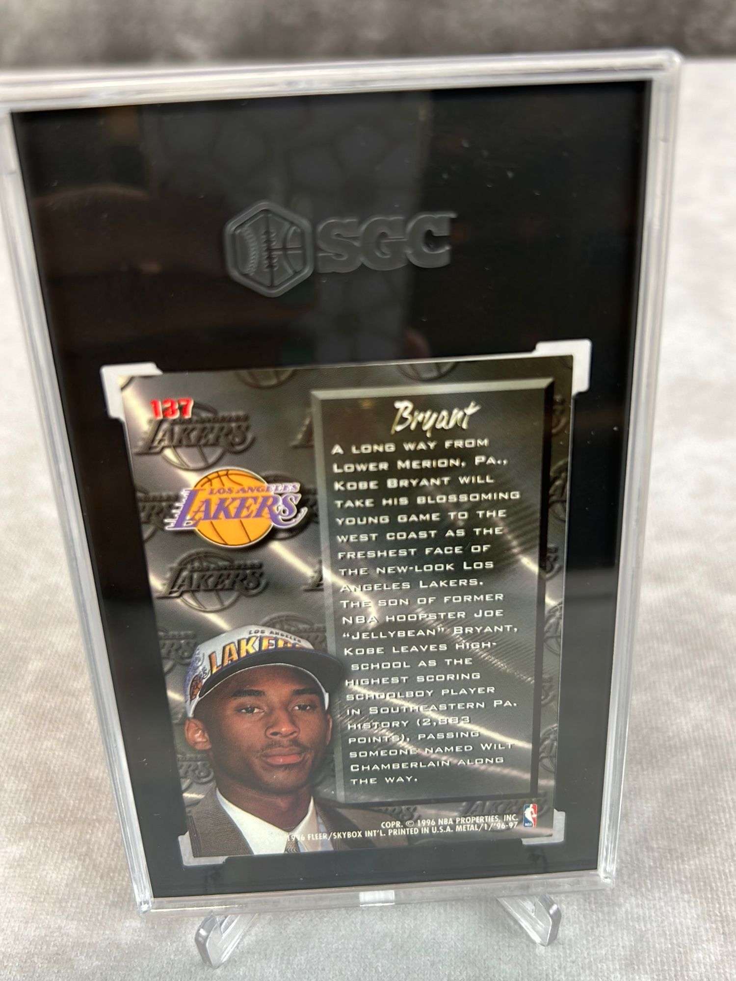 SGC 9 1996/97 Fleer Metal Kobe Bryant Rookie Card # 137 - Kaufman 