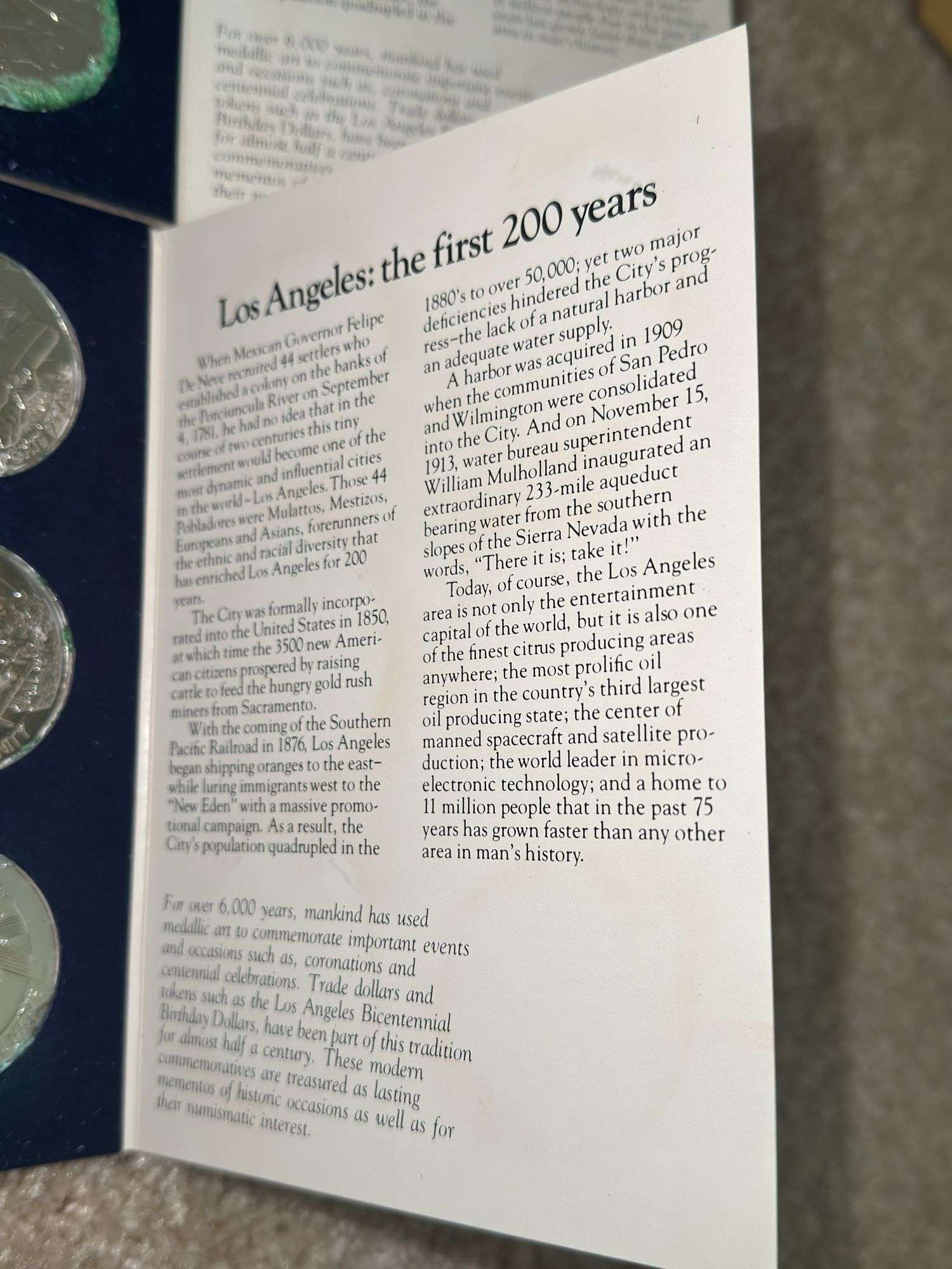 ロサンゼルス バイセンテニアル バースデー ドル コレクション Los Angeles Bicentennial Birthday Dollars - Set of 6 Coins