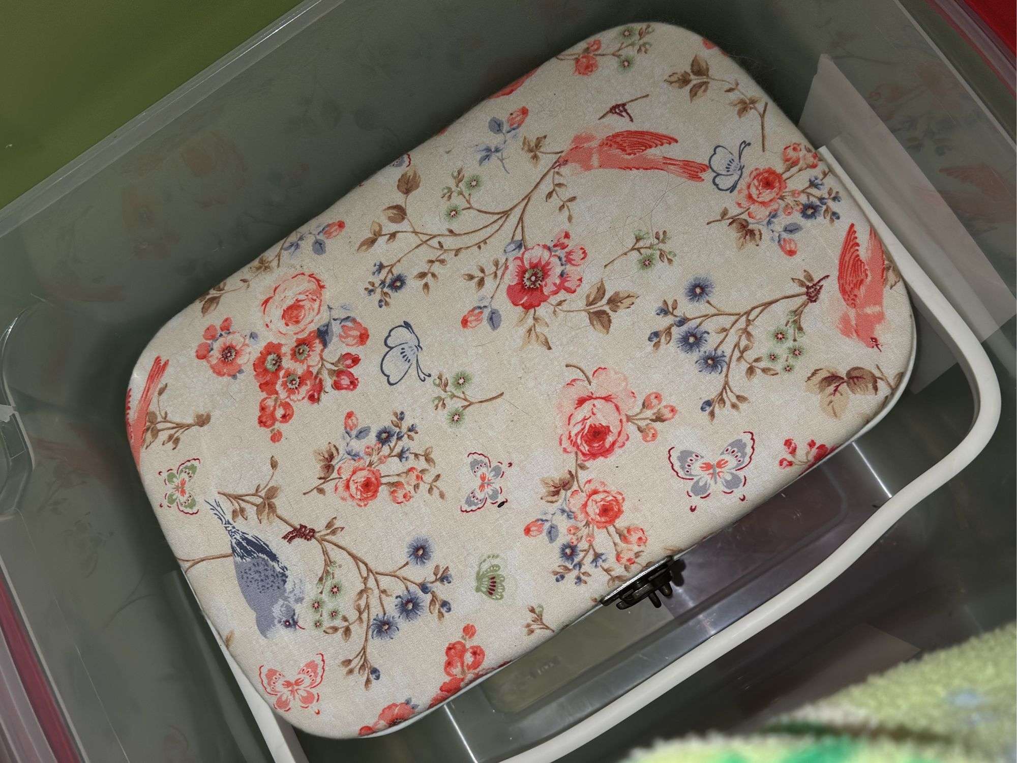 Tote of Plush Throws, Blankets, Foot Massager, Sewing Kit Box, Movies, and Booklets