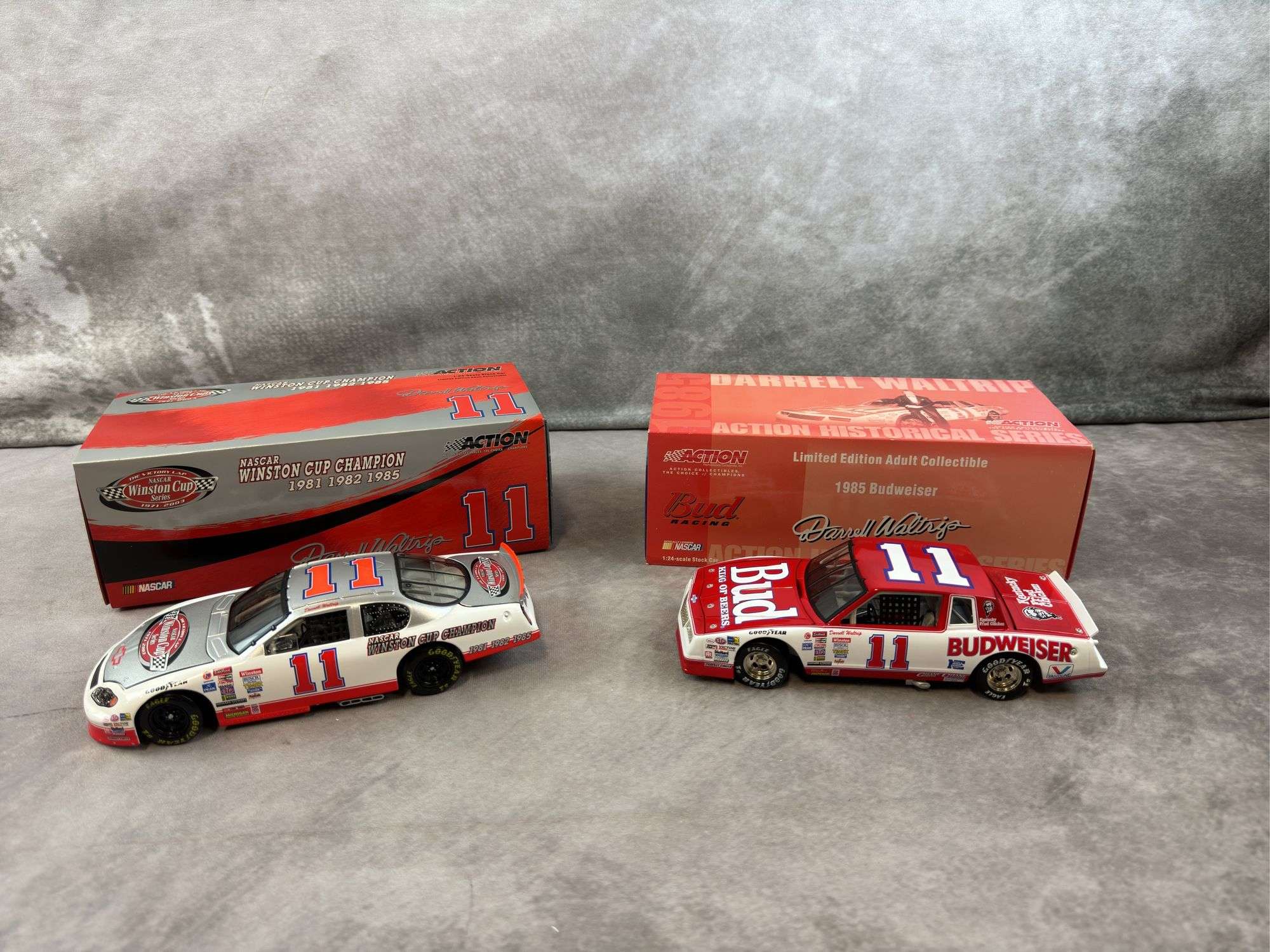 Darrell Waltrip #11 Budweiser 1985 Monte Carlo and #11 The Victory