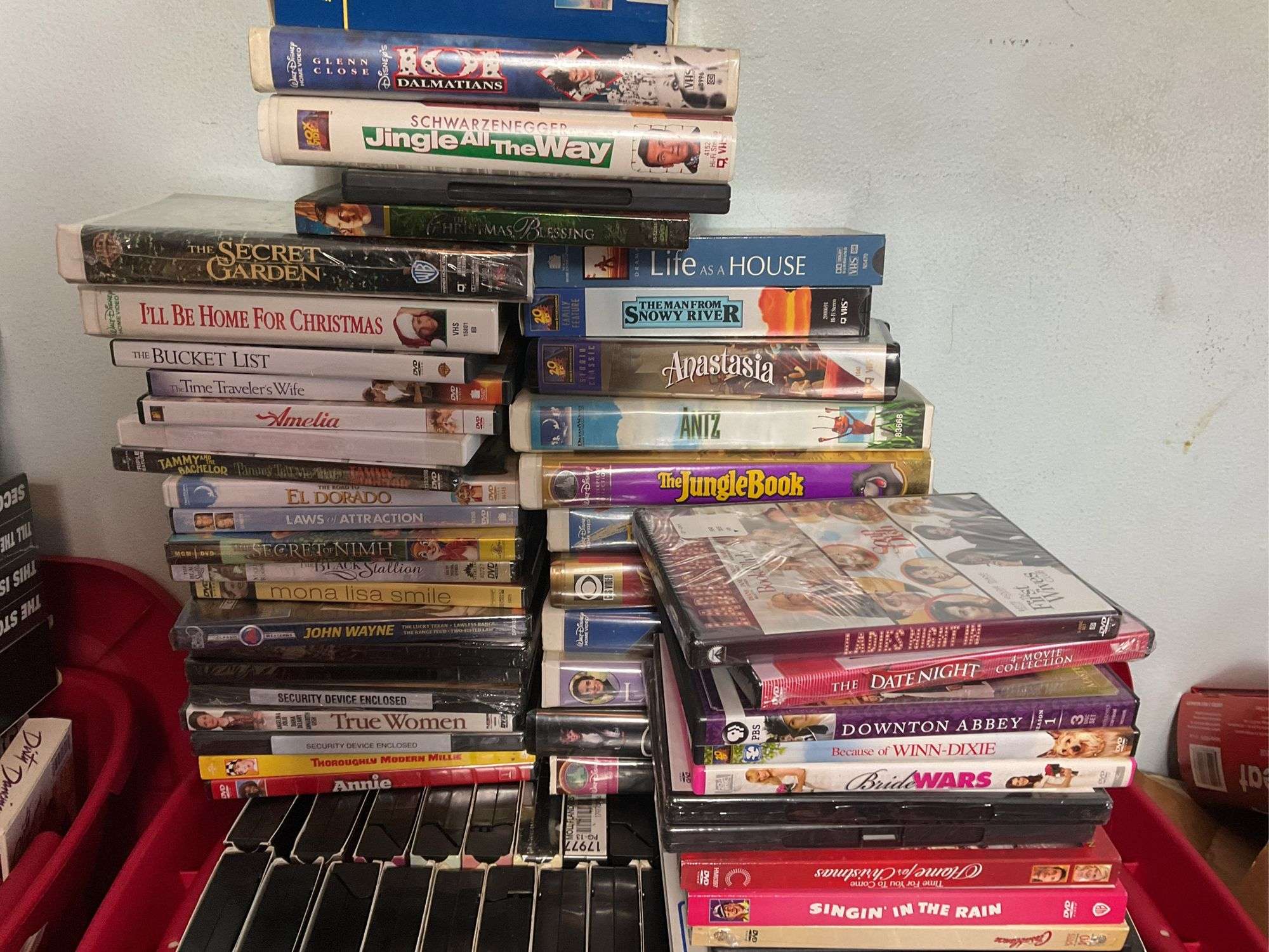 Assortment of VHS Tapes, DVDs