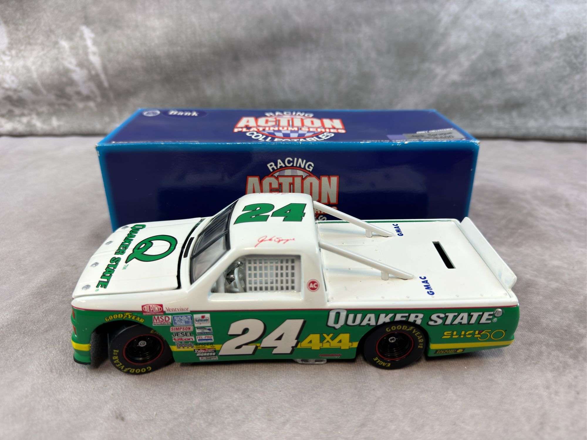 White Diecast NASCAR Truck Series Driver Jack Sprague #24 Quaker