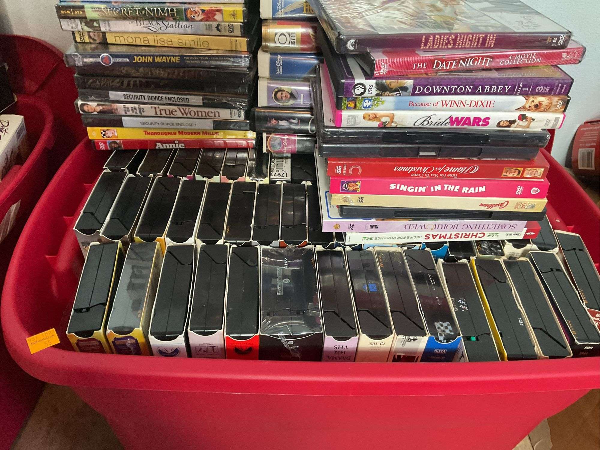 Assortment of VHS Tapes, DVDs