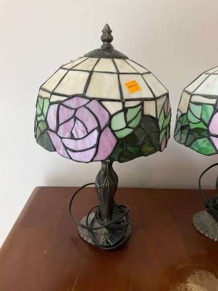 3 Vintage Tiffany Style Lamps