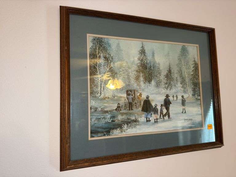 1992 Al Koenig Ice Skating Framed Picture