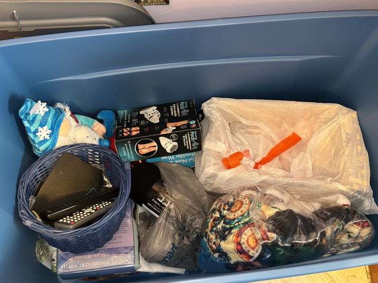 (3) Totes of Blankets, Decor, and Miscellaneous Items