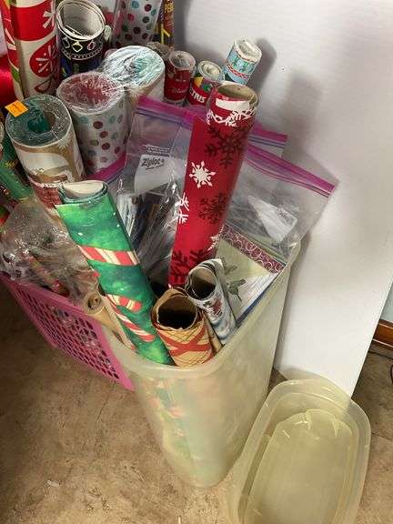 Assortment of Christmas Wrapping Paper, Christmas Cards