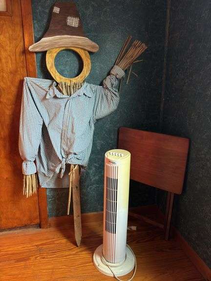 Scarecrow, TV tray , fan