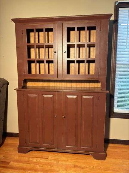 Vintage style display Hutch , no glass in doors  72” High 49”Wide 13” Deep