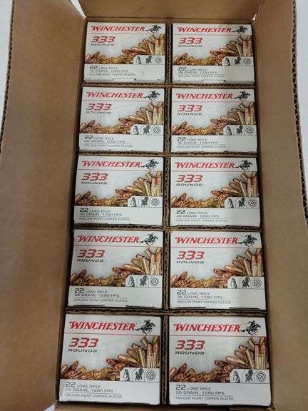 Case of Winchester .22 LR. - 36 Grain - 3,330 Rounds