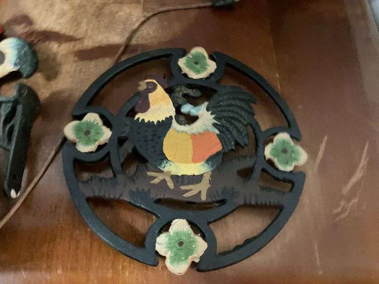 Cast Iron Rooster Decor