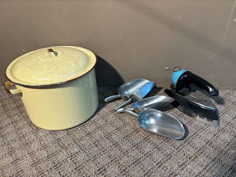 Aluminum scoops , iron , granite canner