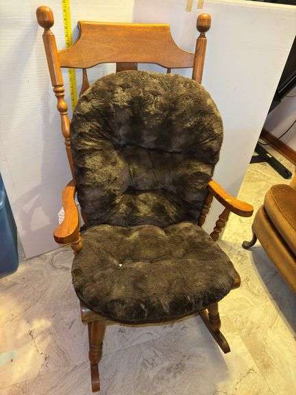 Brown Cushioned Rocking Chair