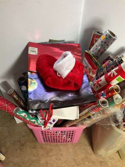 Assortment of Christmas Wrapping Paper, Christmas Cards
