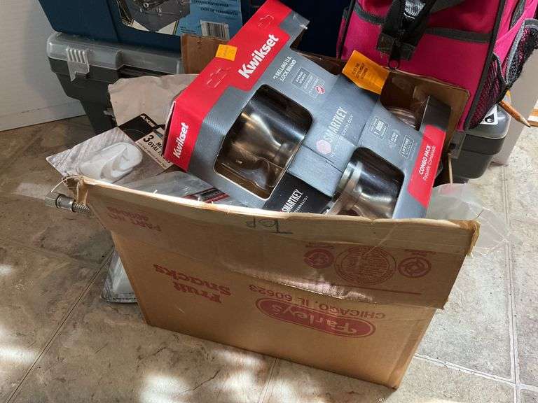 Toolboxes with Tools, Hardware, Nails, Fasteners and More