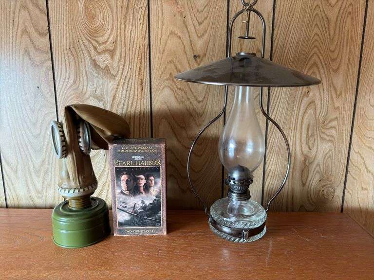 Oil lamp , gas mask has some tears , videos