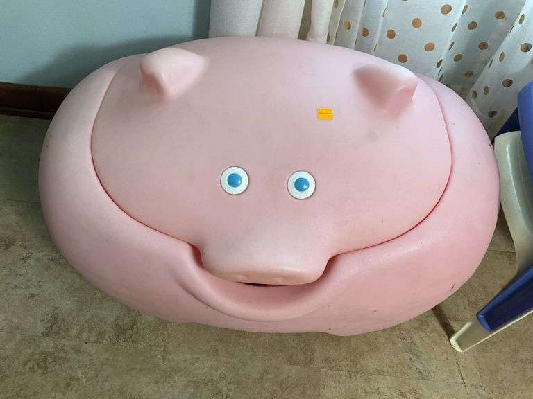 Pig Toy Box with Contents of Toys, 2 Children’s Chairs
