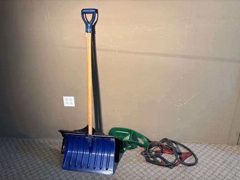 Jumper cables, snow shovels, seeder