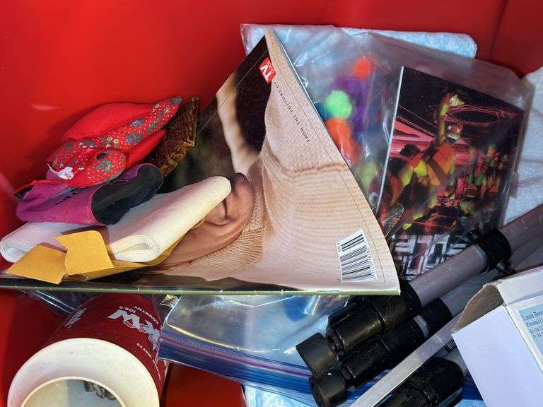 Tote and Box of Household Decor and Miscellaneous Items