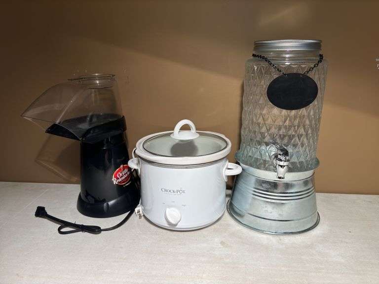 Glass water jug , crock pot , popcorn popper