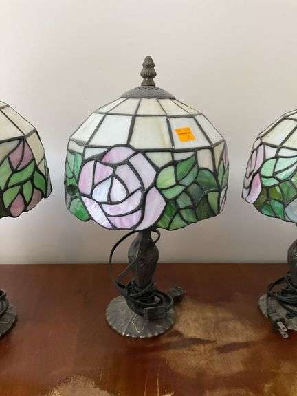 3 Vintage Tiffany Style Lamps