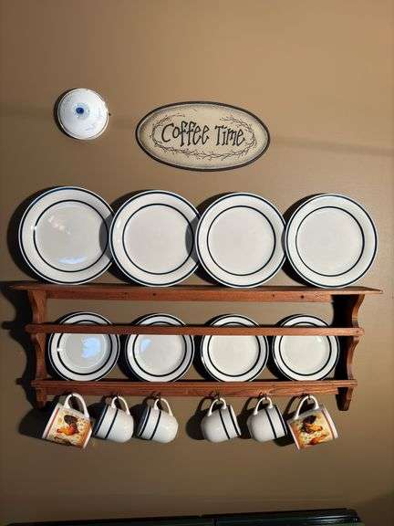 Plates , cups ,wooden plates holder