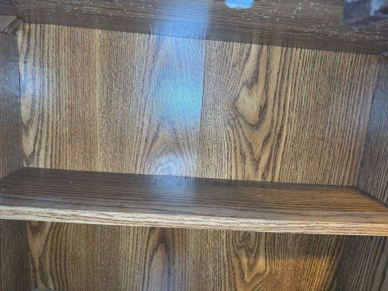 (1) Metal Filing Cabinet and (1) Vintage Wooden VHS Storage Cabinet