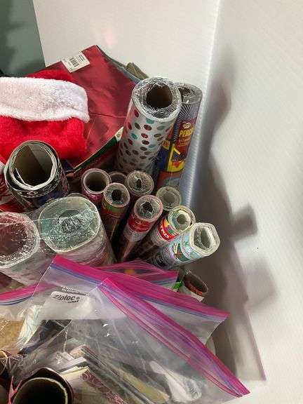 Assortment of Christmas Wrapping Paper, Christmas Cards