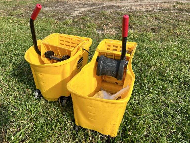 (2) Rubbermaid mop buckets