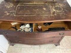 Antique Wooden Dresser with Mirror