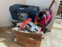 Toolboxes with Tools, Hardware, Nails, Fasteners and More