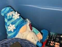 (3) Totes of Blankets, Decor, and Miscellaneous Items