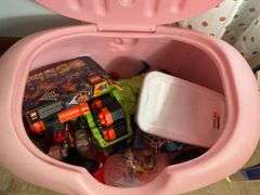 Pig Toy Box with Contents of Toys, 2 Children’s Chairs