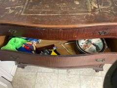 Antique Wooden Dresser with Mirror