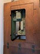 Vintage White Sewing Machine in Cabinet