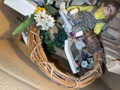 Tote and Box of Household Decor and Miscellaneous Items