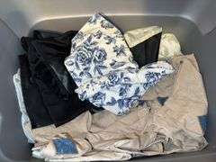 (3) Totes of Blankets, Decor, and Miscellaneous Items