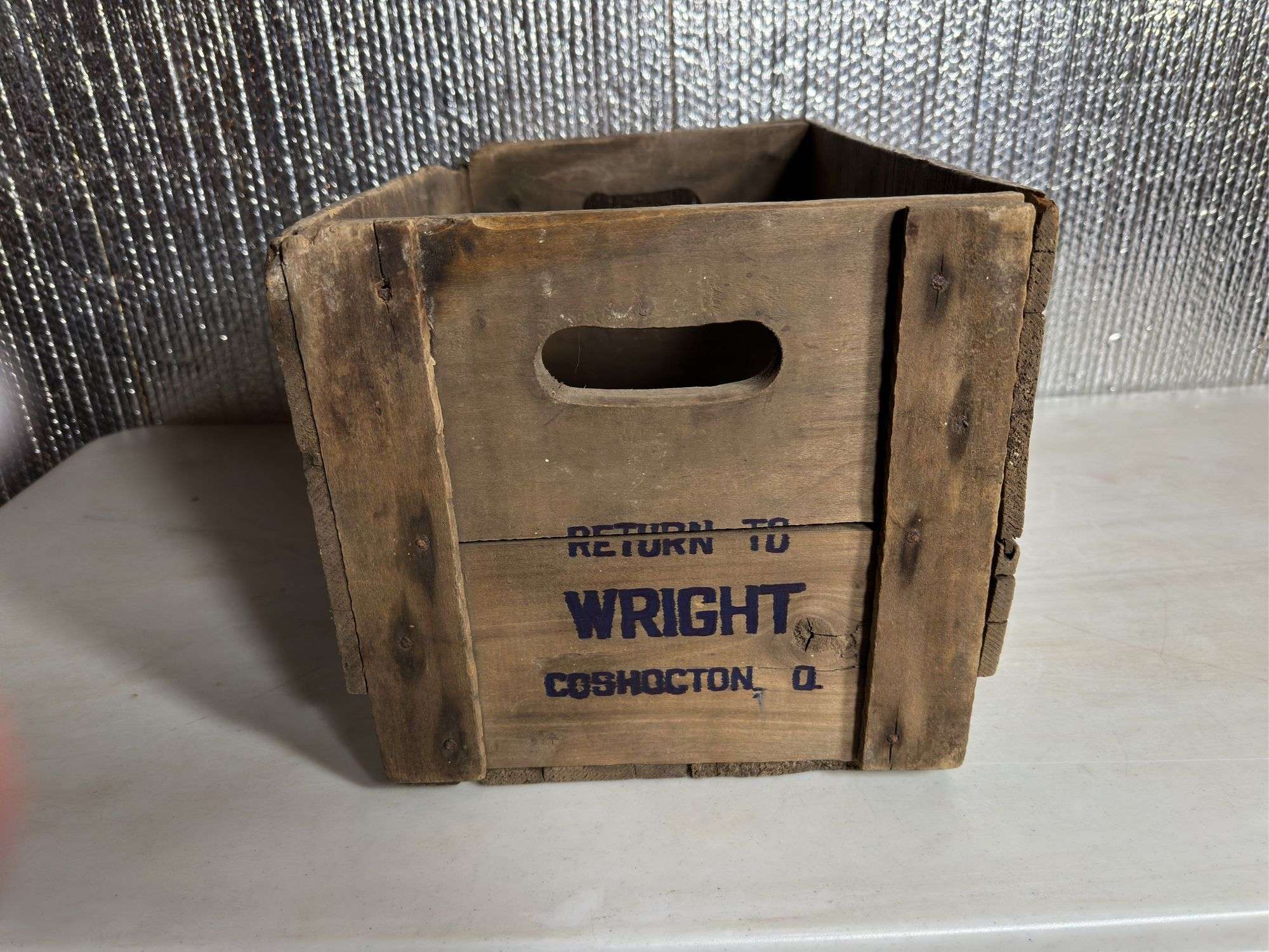 Whistle Coshocton, OH Wooden Crate.