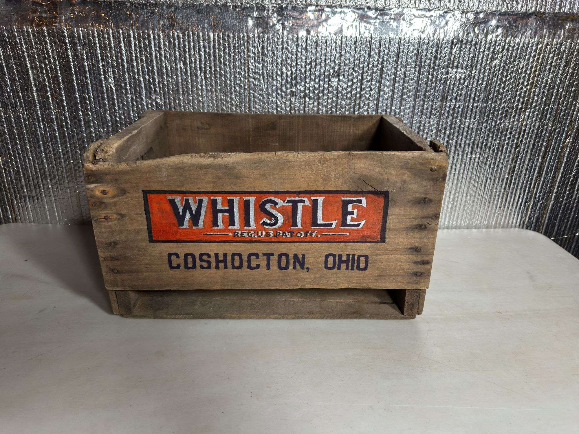 Whistle Coshocton, OH Wooden Crate.