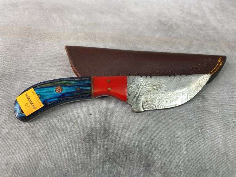 Hand Made Damascus Themed (Acid Etch) Knife