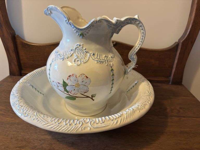 Antique Wash Basin and Pitcher.