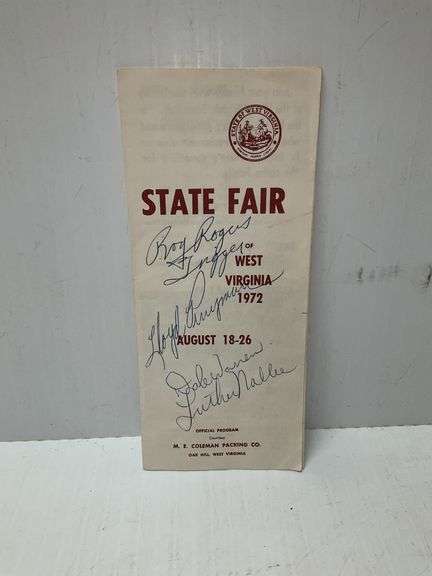 Roy Rogers Signed State Fair of West Virginia 1972 Official Program
