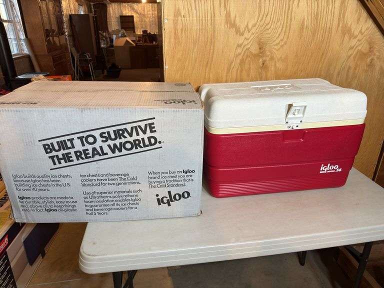 Vintage Igloo Legend 56 Cooler Ice Chest Red Made In USA.