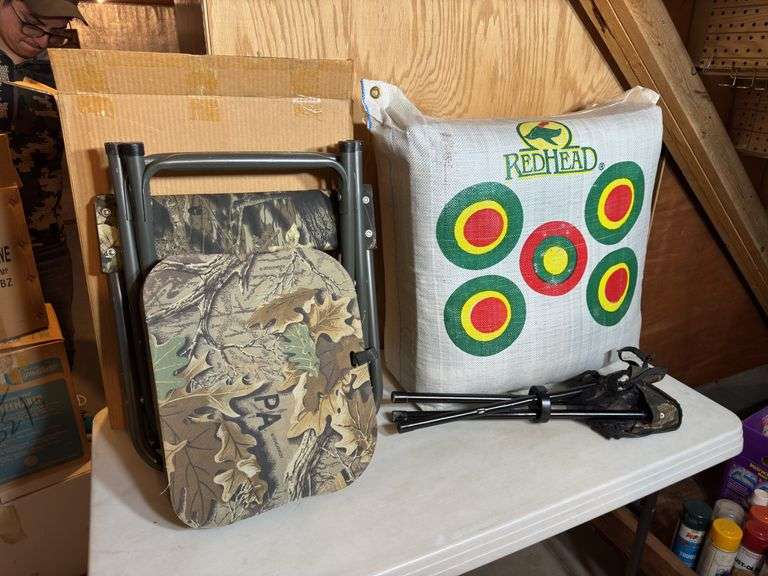 Hunting Chair, REDHEAD Archery Target and Tripod Collapsable Chair.