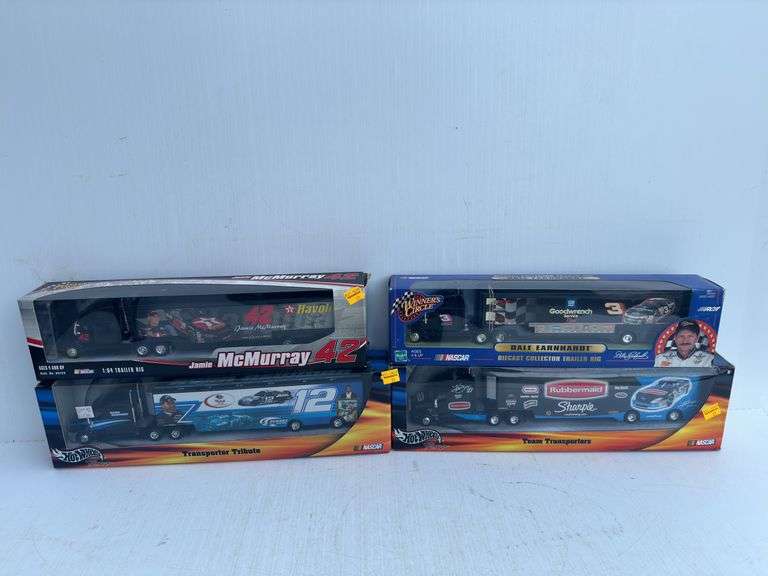 (4) NASCAR Toy Die Cast Transport Trucks