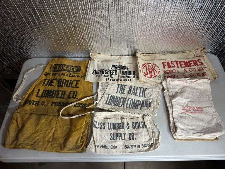 Tool aprons from: The Bruce Lumber Co. (Dover, OH), Sugarcreek Lumber, FASTENERS and The Baltic Lumb