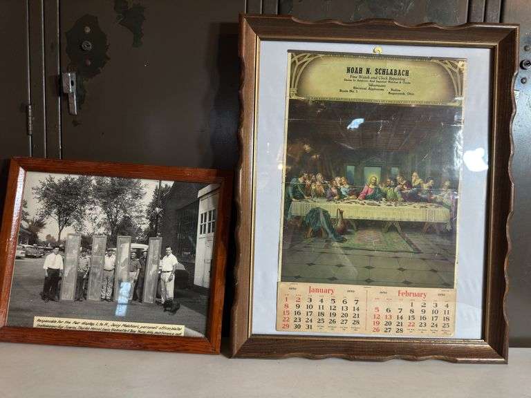 1950 Noah N. Schlabach Fine Watch and Clock Repair Calendar. Sugarcreek, OH. Also, Black and White P
