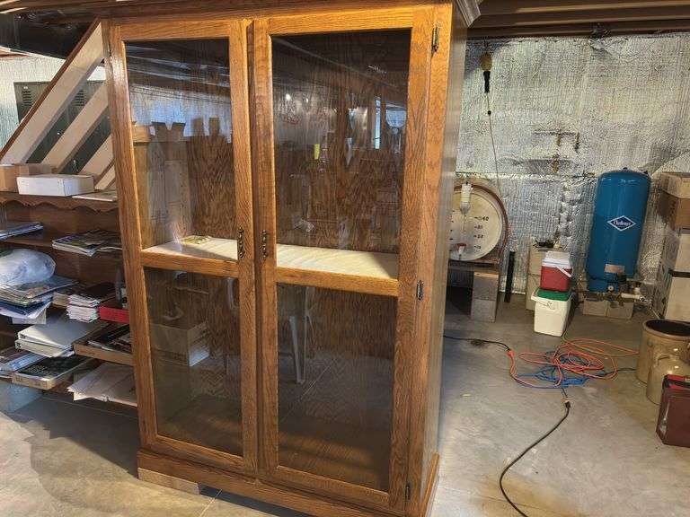 Approx. 48x18x73 Oak Storage Cabinet.